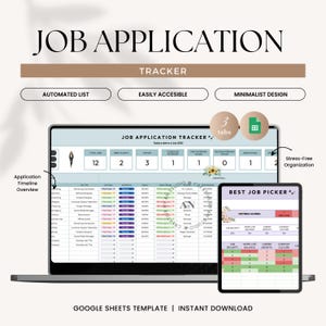Job Application Tracker: Google Sheets Career Planner (Digital Download))