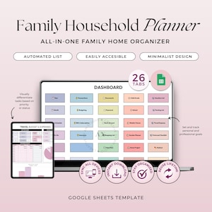 Family Household Planner: All-in-One Google Sheets Template (Digital Download)