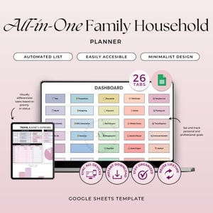 Family Household Planner: All-in-One Google Sheets Template (Digital Download)