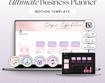 Notion Template Business Planner, All-in-One Notion Dashboard