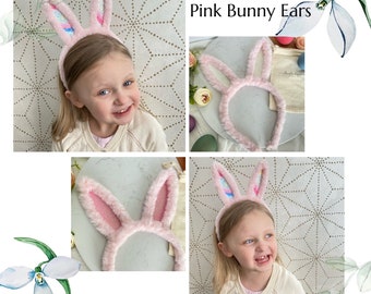 Pink Fuzzy Bunny Ear Headband, Bunny Headband, Easter Headband, Easter Basket Filler,Bunny Party Accessory,Party Favors,Gifts,Easter Favors