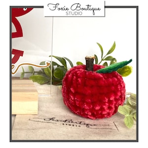 Crochet Apple Amigurumi,Apple,Stuffed Apple,Apple Plushie,Crochet Fruit,Teacher Apple,Teacher Gift,Thinking of You,Gift,Teacher Appreciation
