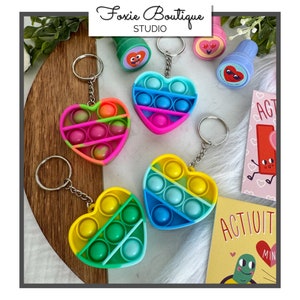 Heart Pop It, Valentines Pop It, Bolsa de actividades de San Valentín para niños, Regalo de San Valentín, Bolsa de regalo Fidget, Favor de fiesta de San Valentín, Bolsa de regalo de San Valentín