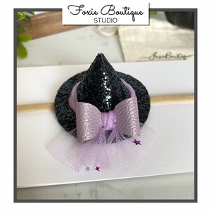 Glitter Witch Hat Headband Black Purple Blue Hair main image 0