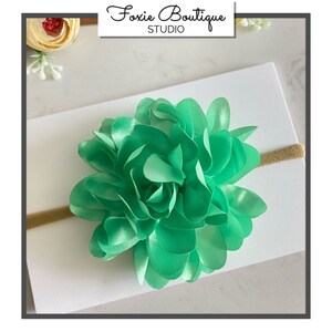 Large Green Silk Flower Hair clip or Headband