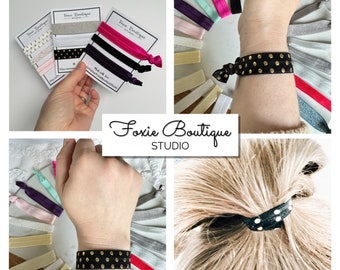 SCEGLI TU / Confezione da 15 elastici per capelli tinta unita con scatola regalo dorata! Elastici per capelli tinta unita fatti a mano, elastici per capelli senza pieghe - Italia