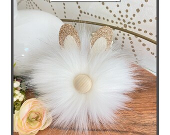 Gnomo conejo blanco, Decoración de Pascua, Regalo de Pascua