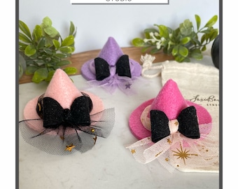 Baby Felt Witch Hat Hair Clip or Headband,Witch Hat,Halloween Hair Clip, Halloween Headband,Witch Hair Accessory,Witch Costume