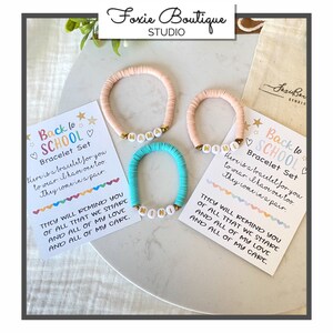 Fist Day of School Bracelet Set,Always with You Bracelets,Mom and Child Bracelet Set,Gift,Heart Bracelet Set,Mother’s Day Bracelet Set