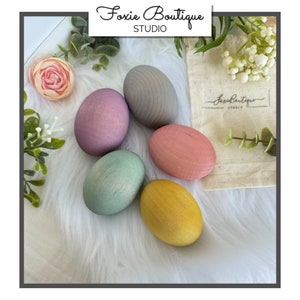 Oeufs De Pâques En Bois Colorés, Décorations De Pâques, Oeufs En Bois, Oeufs Décoratifs, Oeufs Teints, Décoration De Printemps, Accessoires De Photos D'oeufs, Décoration De Fête