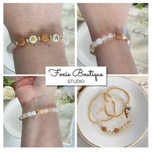 Mama Bracelet,Natural Stone with Letter Beads,Stackable Bracelet,Jewelry,Mothers Day Gift,Baby Shower Gift,New Mom Gift
