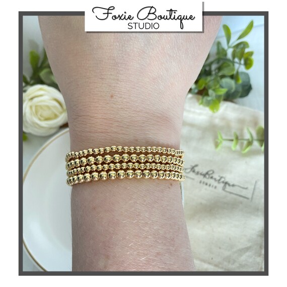VIBILIA Set di braccialetti con perline in oro da donna, placcati