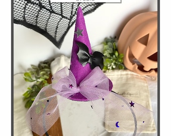 Witch’s Hat Headband, Halloween Costume, Halloween Headband, Halloween Hair Accessory, Witch Costume, Spooky Witch Hat, Purple Witch Hat