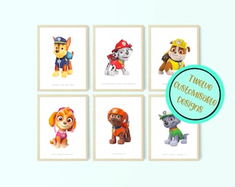 Paw Patrol Dictionary Art Print Poster Picture Book Dog Puppy Cartoon Party Gift 