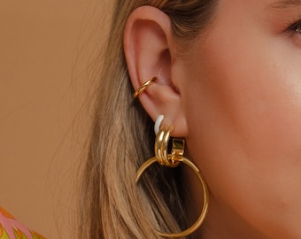 18K Gold Chunky Ear Cuffs | Pierceless Earrings | High Quality Jewelry | EFFE Jewelry