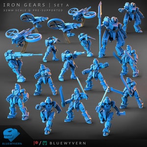 IronGear mecha warriors 3d print Blue wyvern