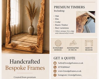 Custom frames available | Handcrafted | Uk Made | Real timber