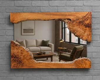 Burr Elm Pair Frame - With Mirror