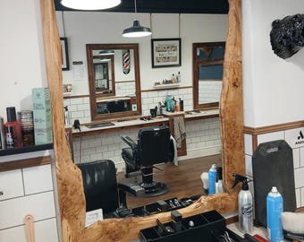 Rustic Oak Live Edge Mirror | Handcrafted Solid Wood Wall Decor