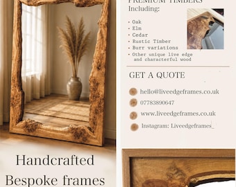 Custom Live edge frames available | Handcrafted | Uk Made | Real timber