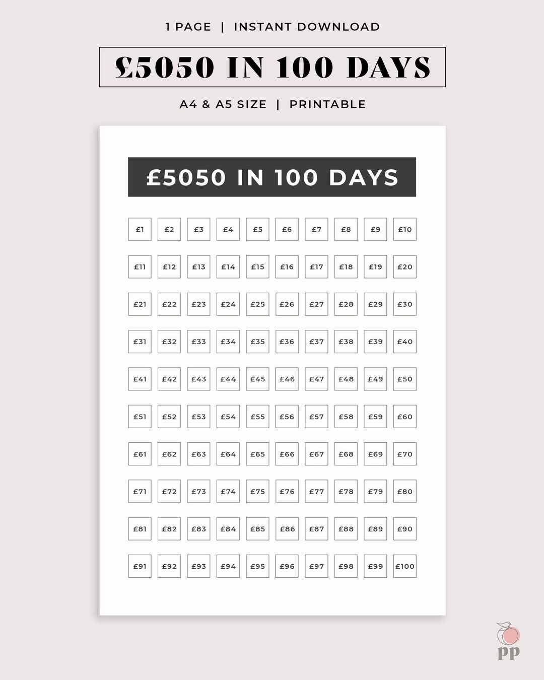 100days challenge savingリフィル 手書き数字 100days challenge savingリフィル 手書き数字