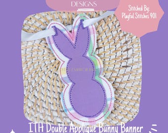 ITH Easter Bunny Banner Machine Embroidery Design (Digital Download)