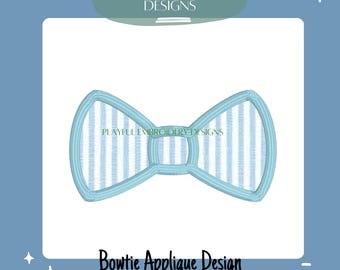 Satin Stitch Bowtie Applique Embroidery Design (Digital Download)