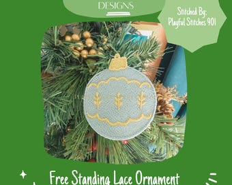 FSL Christmas Ornament Embroidery Design (Digital File)