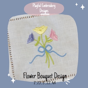Flower Bouquet Embroidery Design,  Machine Embroidery Design, Spring Floral Bouquet Design, Vintage Inspired Embroidery, Spring Embroidery