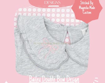 Satin Stitch Bow Embroidery Design (Digital Download)