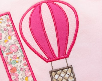Hot Air Balloon Applique Machine Embroidery Design, Satin Stitch Applique Balloon Design, Hot Air Balloon Embroidery Design, Away We Go