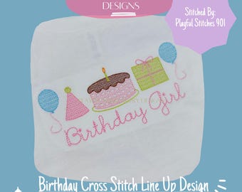 Birthday Cross Stitch Embroidery Design (Digital Download)