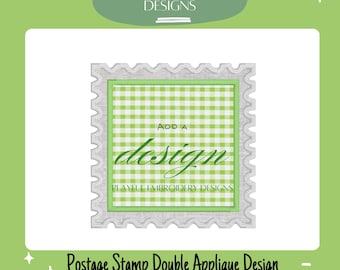 Quadrat Doppel Applikation Briefmarke Design für Maschinenstickerei, zwei Applikationen in einem, digitaler Download