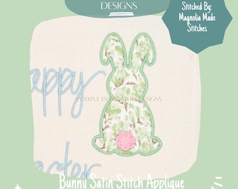 Easter Bunny Satin Stitch Applique Design (Digital Download)
