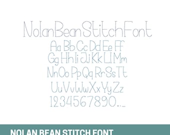 Nolan Bean Stitch Embroidery Font, Playful Handwriting (Digital Download)