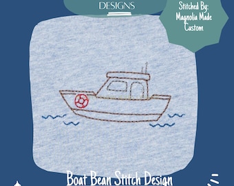 Boat Machine Embroidery Design, Fishing Boat Embroidery Design, Quick Stitching Boy Embroidery Design, Digital Download