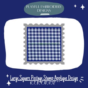 Large Square Postage Stamp Applique Embroidery Design (Digital Download)