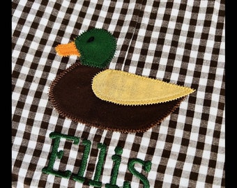 Mallard Duck Applique Machine Embroidery Design, Duck Hunting Applique Design, Zig Zag Applique Stitch, Quick Stitch