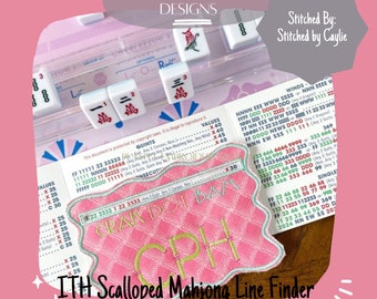 Scalloped In The Hoop Mahjong Line Finder Machine Embroidery Design, ITH Mahj Line Reader, Simple ITH Project, 5x7 hoop