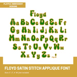 Groovy Applique Font Design, Satin Stitch Funky Applique Machine Embroidery Font, 2&quot;, 3&quot;, 4&quot; font size, BX Monogram Font, Retro Font