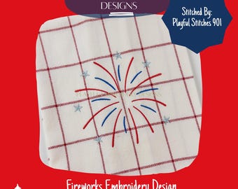 Fireworks Machine Embroidery Design (Digital File)