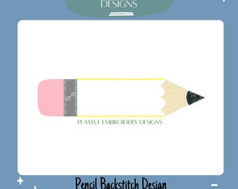 Pencil Mini Embroidery Design, Pencil Mini Machine Embroidery Design, Pencil Mini Design, Back to School Design