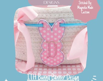 ITH Bunny Banner Machine Embroidery Design (Digital Download)