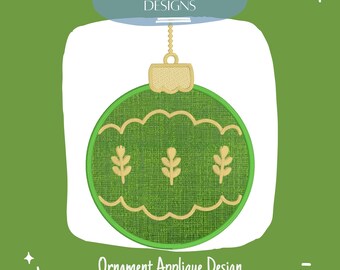 Christmas Ornament Applique, Machine Embroidery Design (Digital Download)