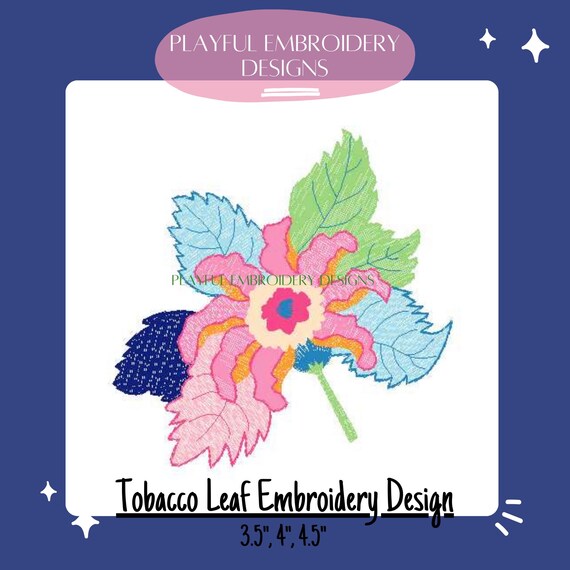 tobacco leaf embroidery design Tobacco Leaf Machine Embroidery Design, China Pattern Inspired (digital  Download)