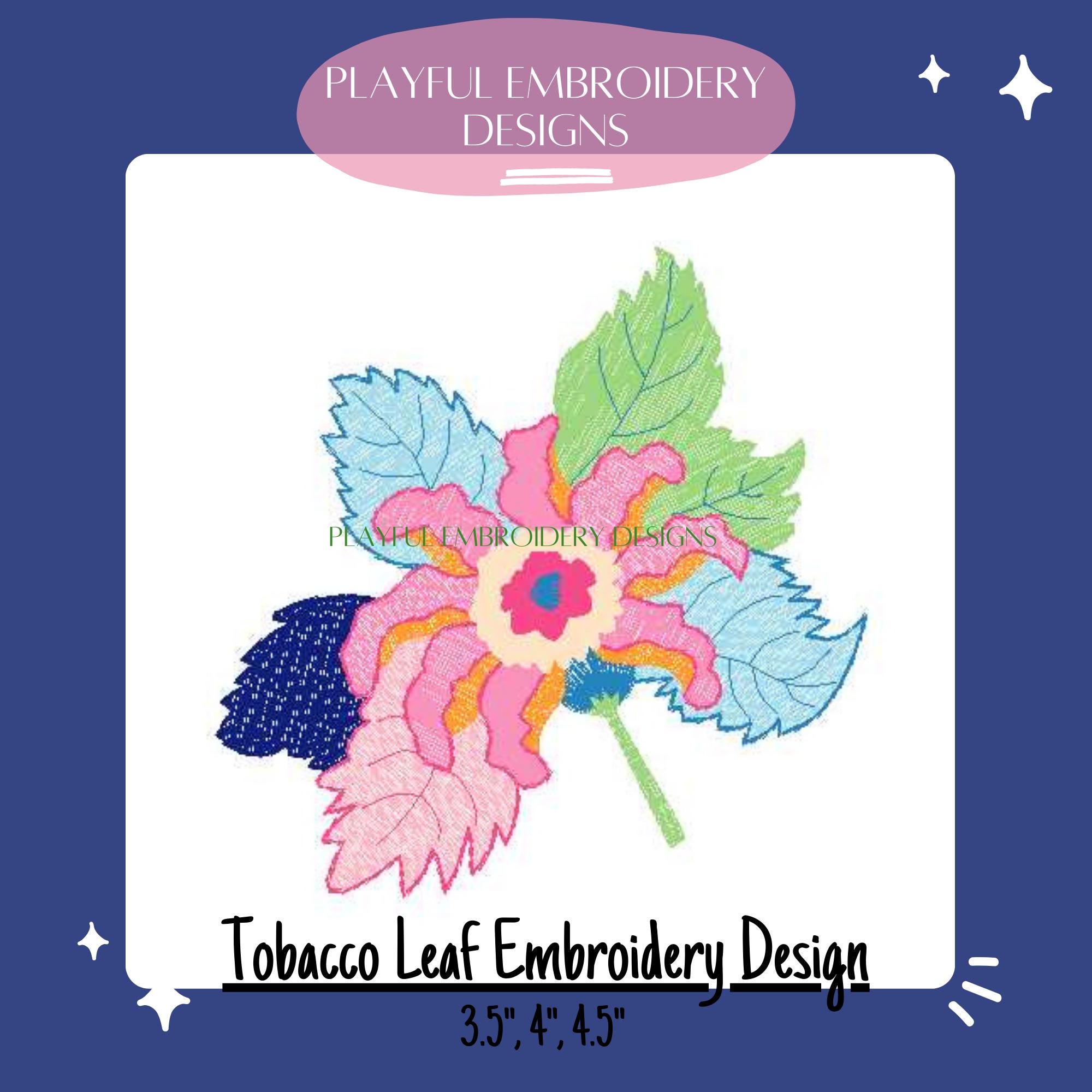 tobacco leaf embroidery design Tobacco Leaf Machine Embroidery Design, China Pattern Inspired (digital  Download)