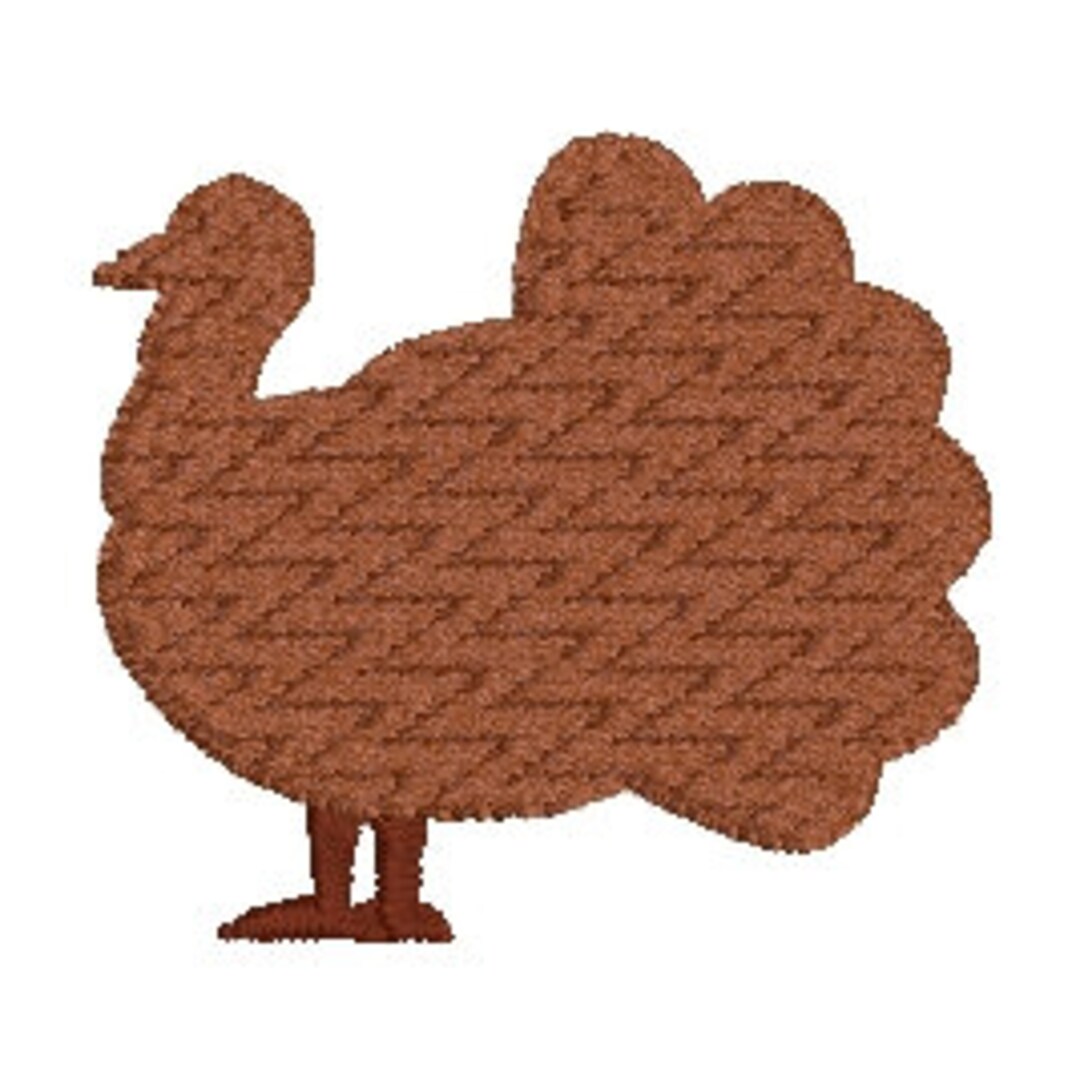 Turkey Silhouette Machine Embroidery Design Fill Stitched - Etsy
