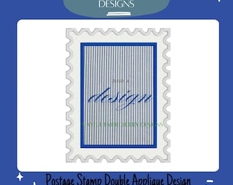 Rechteck Doppel Applikation Briefmarke Design für Maschinenstickerei, zwei Applikationen in einem, digitaler Download