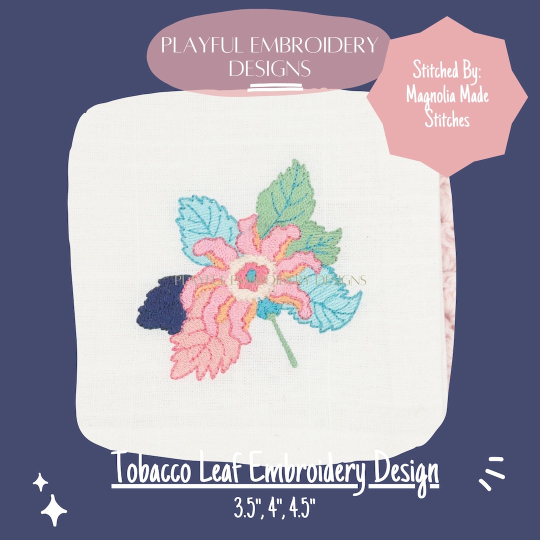 Tobacco Leaf Machine Embroidery Design, China Pattern Inspired (digital  Download)