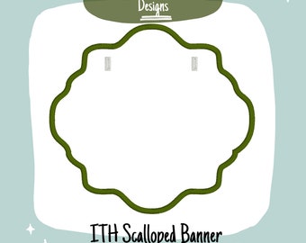 ITH Scalloped Oval Banner Embroidery Design (Digital Download)